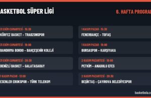 Basketbol Süper Ligi’nde 6. hafta programı: Bandırma Bordo, namağlup lider Bahçeşehir Koleji’ni ağırlıyor Basketbol Süper Ligi 6. hafta programı